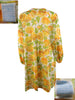 70s Vanity Fair Yellow Roses Robe - back and Vanity Fair Label