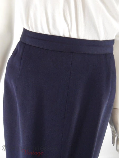 40s Navy Straight Skirt - front seams