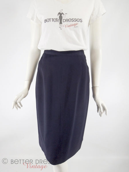 40s Navy Straight Skirt - full view