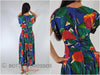 80s Bright Cross-Front Dress - back views
