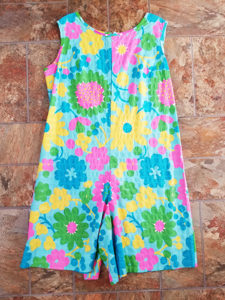 60s Flower Power Romper - lying flat