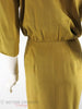1950s Slim Dress in Golden Olive Silk - back close-up