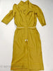 1950s Slim Dress in Golden Olive Silk - interior