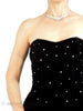 80s Black Velvet Strapless Dress -  close up