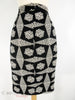 Vintage Black & White Geometric Print Pencil Skirt