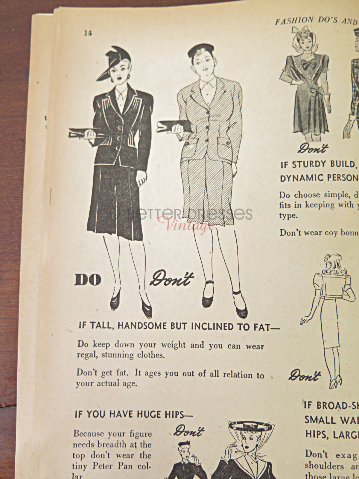 Vintage 1940s Fashion Dos and Don'ts for the Plump Girl Fashion