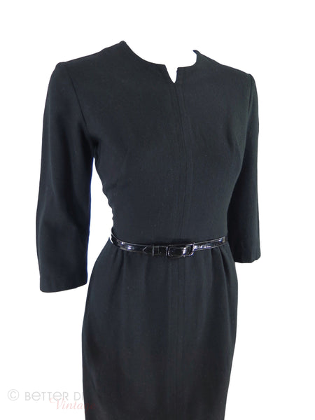 1950s or 60s Black Sheath Dress - angle