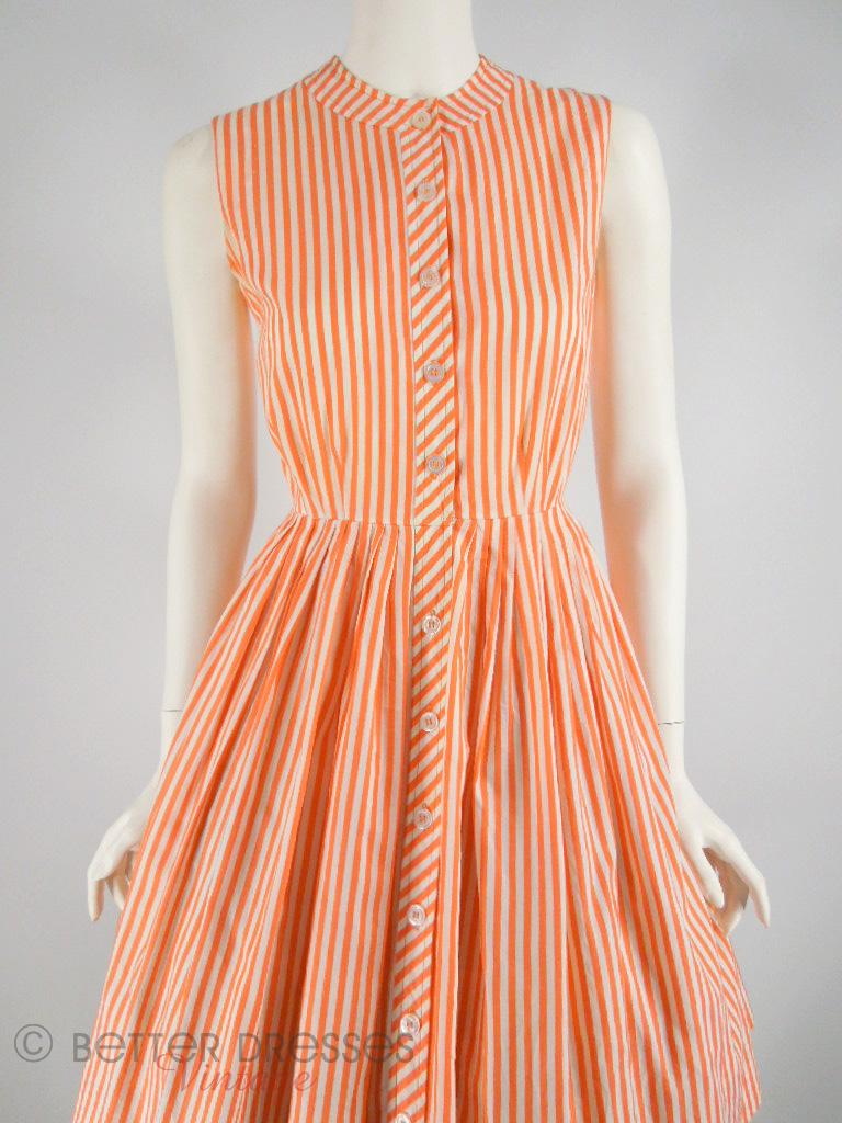 50s/60s Orange Stripes Full Skirt Shirtwaist by Bobbie Brooks – Better  Dresses Vintage