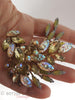 50s Large AB Opal Leaf Brooch - in my hand