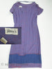 Robe violette des années 50 avec ourlet tissé