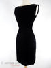 50s/60s Low-Back Black Velvet Dress - angle view