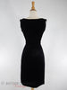 50s/60s Low-Back Black Velvet Dress - front