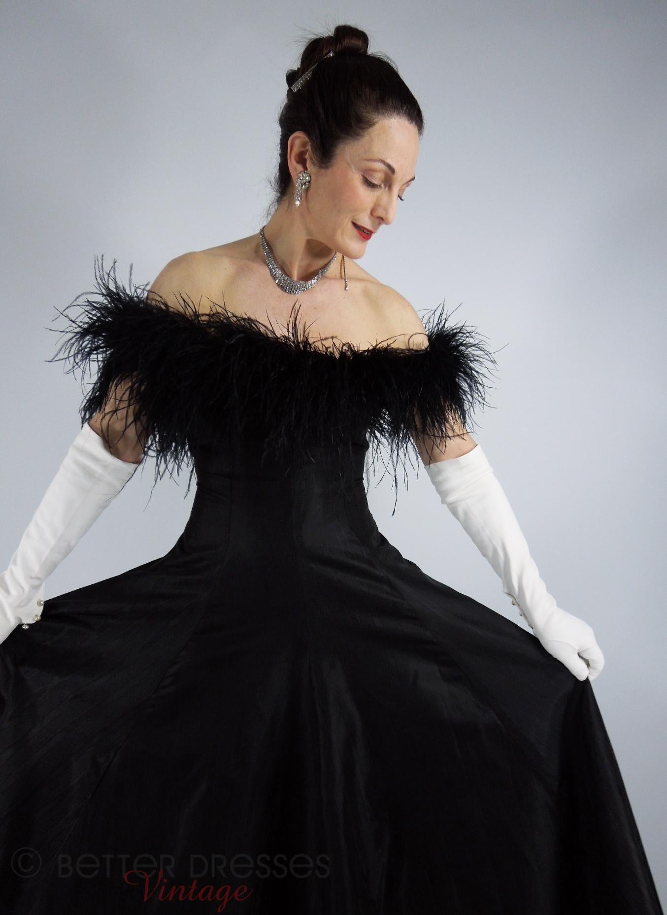 50s Black Evening Gown Better Dresses Vintage