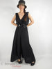 60s/70s Black Nylon Lounging Jumpsuit