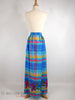 80s Maxi Skirt in Bright Plaid