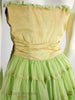 40s Lime Green Strapless Dress - bodice back