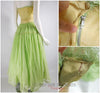 40s Lime Green Strapless Dress - details
