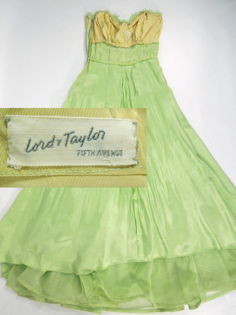 Vtg 40s or early 50s Lime Green Strapless Tea Length Party Dress - xs, sm Better Dresses Vintage Vtg 40s or early 50s Lime Green Strapless Tea Length Party Dress - xs, sm Better Dresses Vintage