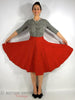 50s Red Full Circle Felt Skirt