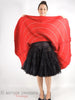 50s Red Full Circle Felt Skirt