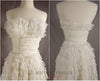 50s White Lace Strapless Gown Wedding Dress