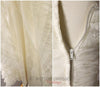 Robe de mariée sans bretelles en dentelle blanche des années 50