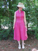 40s/50s Fuchsia Sundress - front, no belt