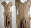 50s Light Brown Taffeta Party Dress