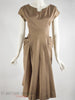 50s Light Brown Taffeta Party Dress