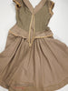 Robe de soirée en taffetas marron clair des années 50
