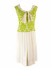 60s Apple Green and Cream Dress - front