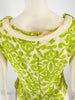 60s Apple Green and Cream Dress - close back