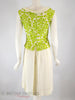 60s Apple Green and Cream Dress - back