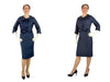 50s/60s Dress & Bolero Set in Navy Blue Silk