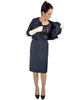 50s/60s Dress + Bolero Set in Navy Silk