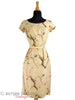 50s Silk Asian Print Sheath Dress