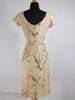 1950s Taupe Asian Print Sheath - back