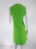 60s/70s Lime Green Polka Dot Shift Dress - back view
