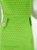 60s/70s Lime Green Polka Dot Shift Dress - close