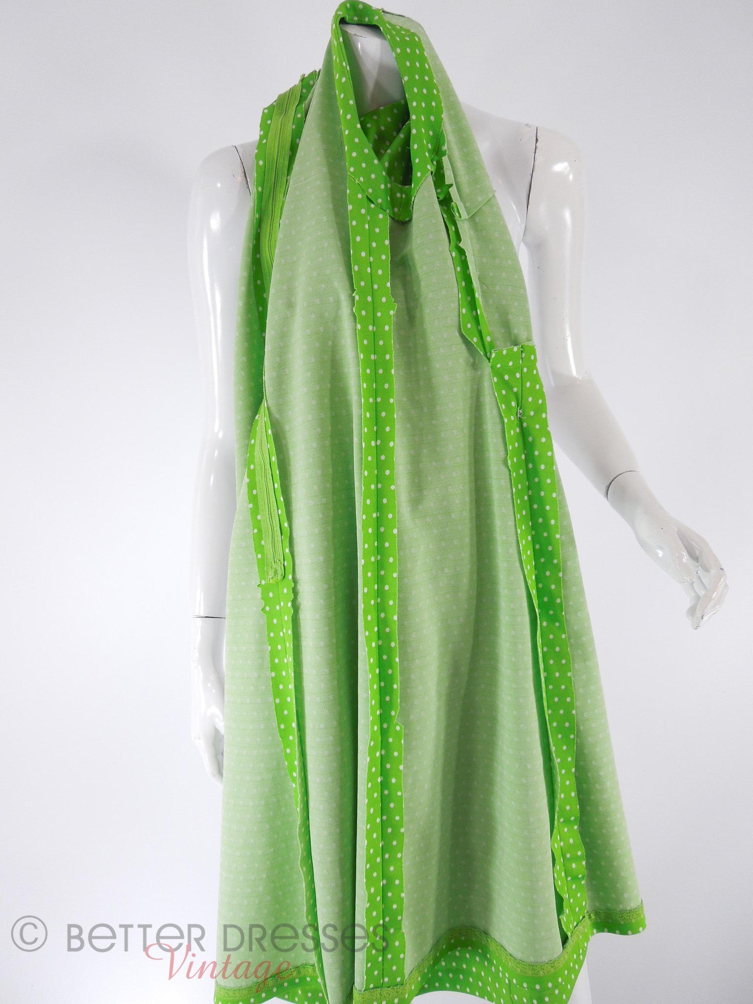 Vfg 60s or 70s Lime Green Mod Polka Dot Shift Dress - med Better Dresses Vintage Vfg 60s or 70s Lime Green Mod Polka Dot Shift Dress - med Better Dresses Vintage