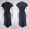 50s Navy Eyelet Sheath Dress - back views