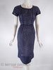 50s Navy Eyelet Sheath Dress - no slip