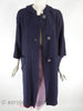 60s Navy Blue Swing Coat - unbuttoned