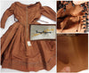 50s Silk Satin Party Dress in Mocha - interior and details