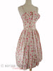50s Silk Party Dress With Pink Roses - angle