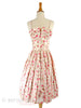 50s Silk Party Dress With Pink Roses - front