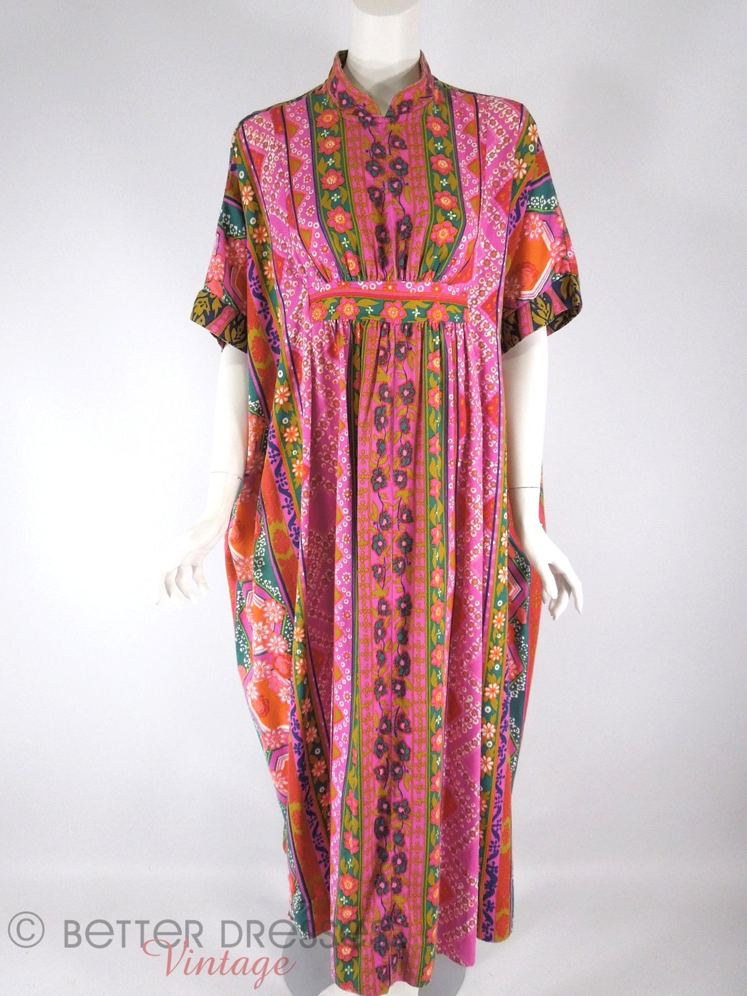 60s/70s Hawaiian Holomu'u Maxi Dress Fuchsia - sm, med, lg Better Dresses Vintage 60s/70s Hawaiian Holomu'u Maxi Dress Fuchsia - sm, med, lg Better Dresses Vintage