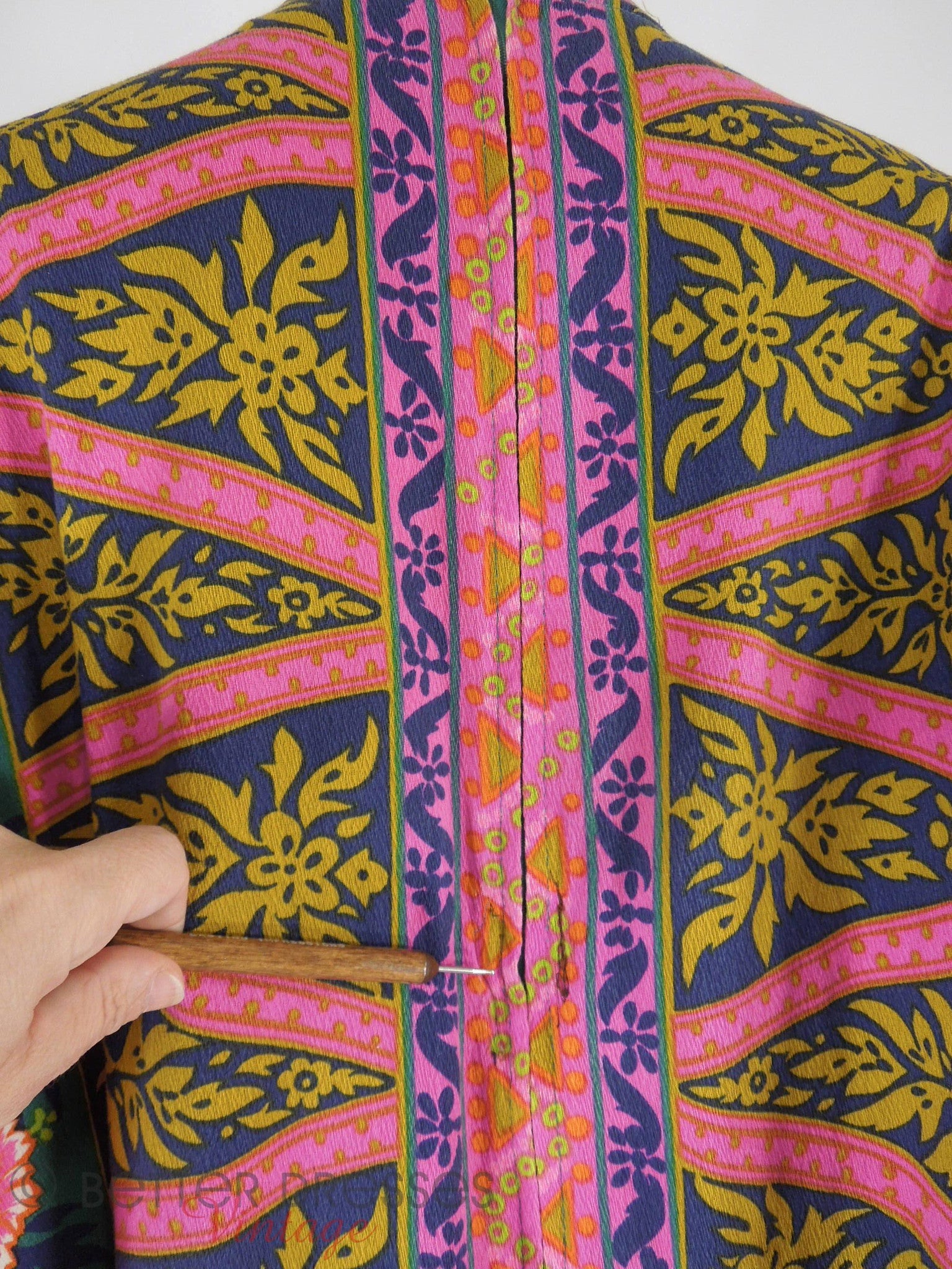 60s/70s Hawaiian Holomu'u Maxi Dress Fuchsia - sm, med, lg