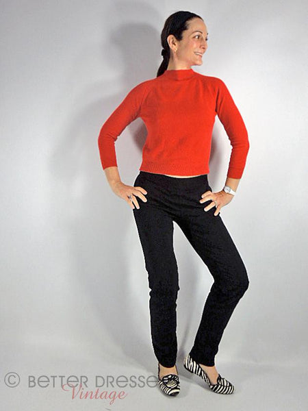 60s Mod Red Wool Sweater