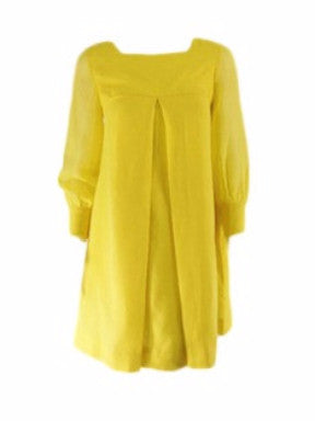 60s Bright Yellow Mod Mini Dress